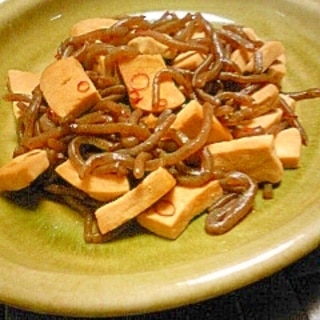 突き蒟蒻と高野豆腐の炒め煮